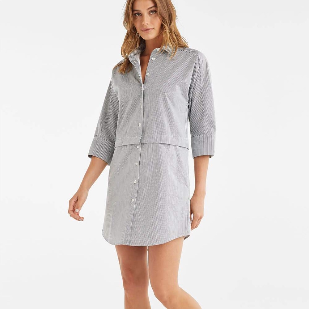 Vetta Capsule Convertible Shirt Dress Striped XS